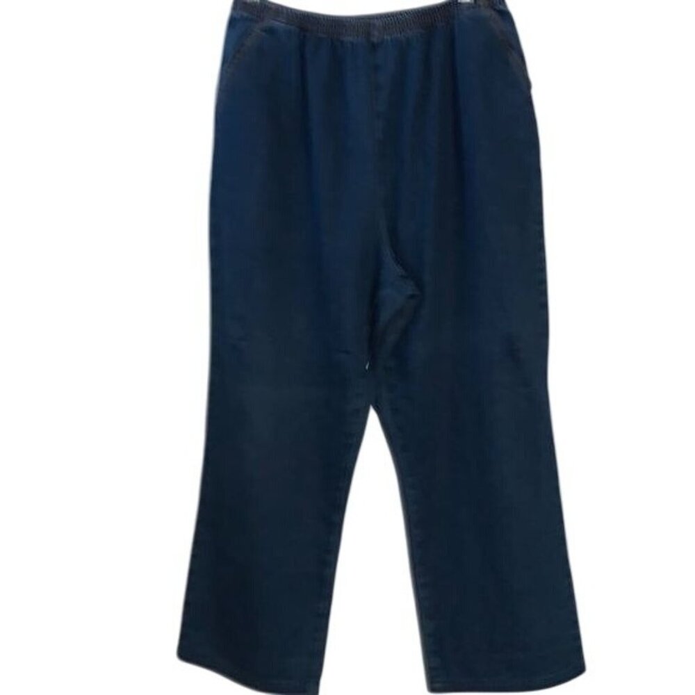 Kikit Womens Average Fit Elastic Waist Denim Jeans 100% Cotton Blue Size XL